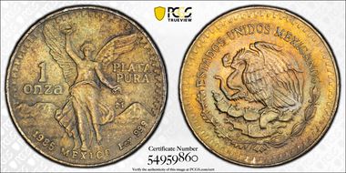 1985-Mo Onza Libertad Ag MS64