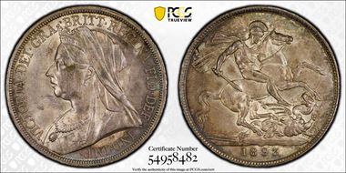 1893 Crown S-3937 LVI Edge MS61