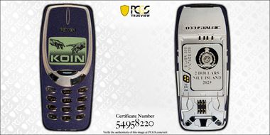 2025 $2 Unbreakable Phone Ag Colorized TechStalgic PR70DCAM