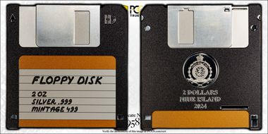 2024 $2 Floppy Disk Ag Colorized TechStalgic MS67