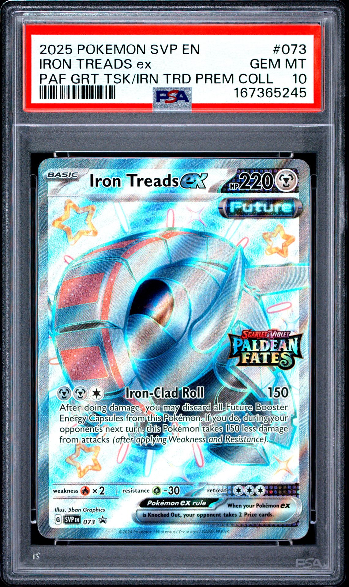 2025 Pokemon Svp En-Sv Black Star Promo Iron Treads Ex #073 (Paf Grt Tsk/Irn Trd Prem Coll) Gem Mt 10 front
