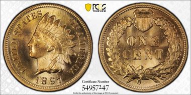 1897 1C MS65RD