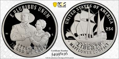 2026-S 25C Mayflower Compact Ag First Strike PR70DCAM