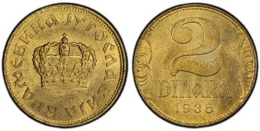 1938 2 Din KM-21   Sm. Crown MS65