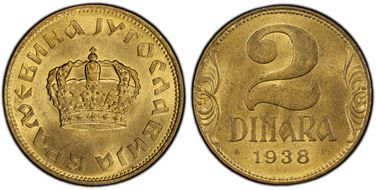 1938 2 Din KM-21   Sm. Crown MS65
