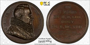 1817 Medal  Collignon-764 Bronzed AE Auguste de Thou MS63