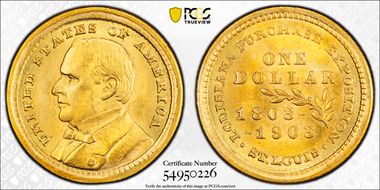 1903 G$1 LA Purchase, McKinley MS66