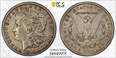 1900-O/CC $1 VAM 12, Overmintmark XF45