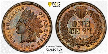 1868 1C MS64BN