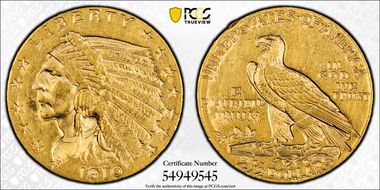 1910 $2.50 AU58