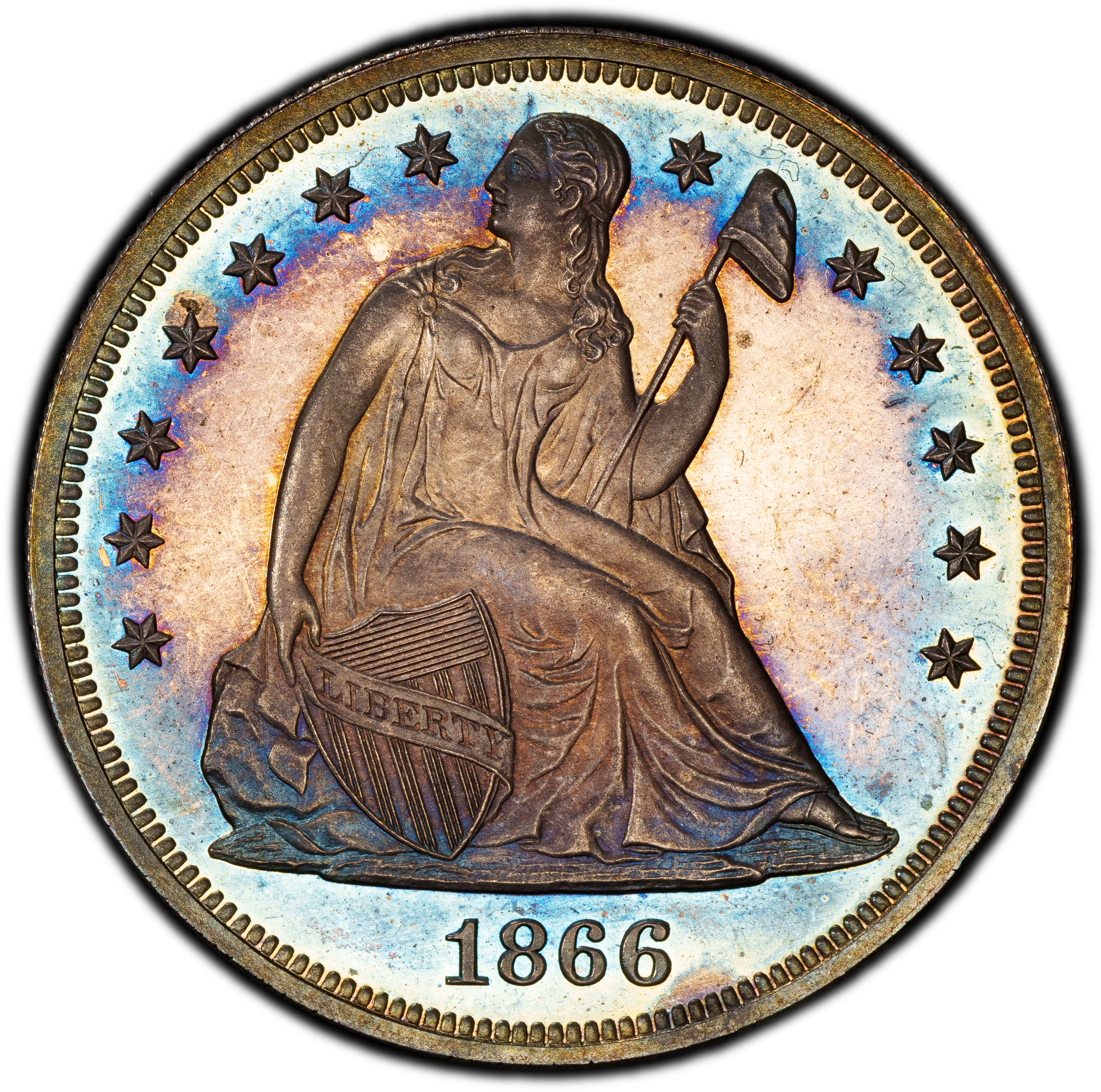 1866 $1 Motto PR