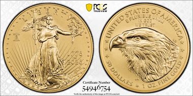 2026-W $50 Enhanced Gold Eagle w/ Liberty Bell 250 Privy SP70