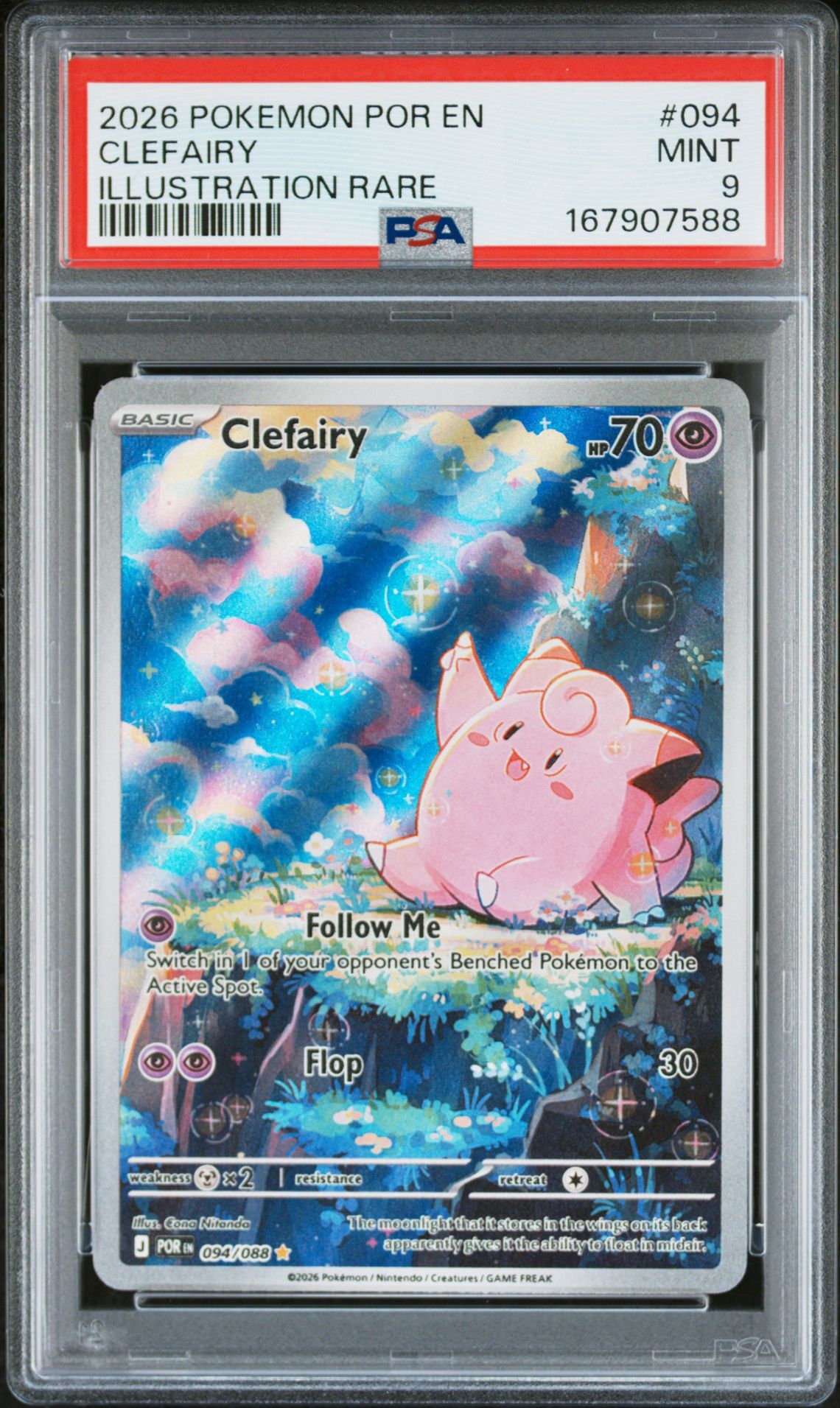 2026 Pokemon Por En-Perfect Order Clefairy #094 (Illustration Rare) Mint 9 front