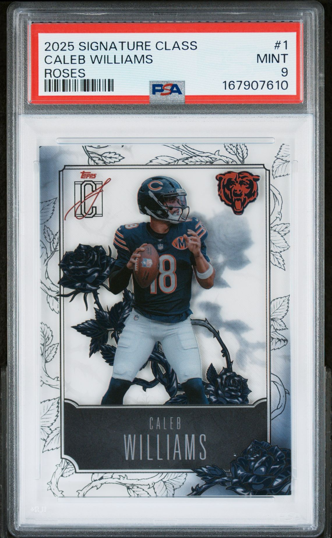 2025 Topps Signature Class Roses Caleb Williams #1 Mint 9 front