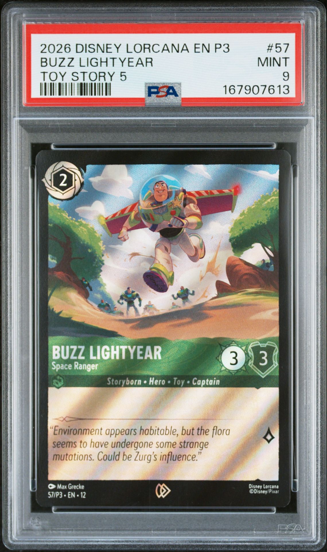2026 Disney Lorcana En P3-Promo Buzz Lightyear #57 (Toy Story 5) Mint 9 front