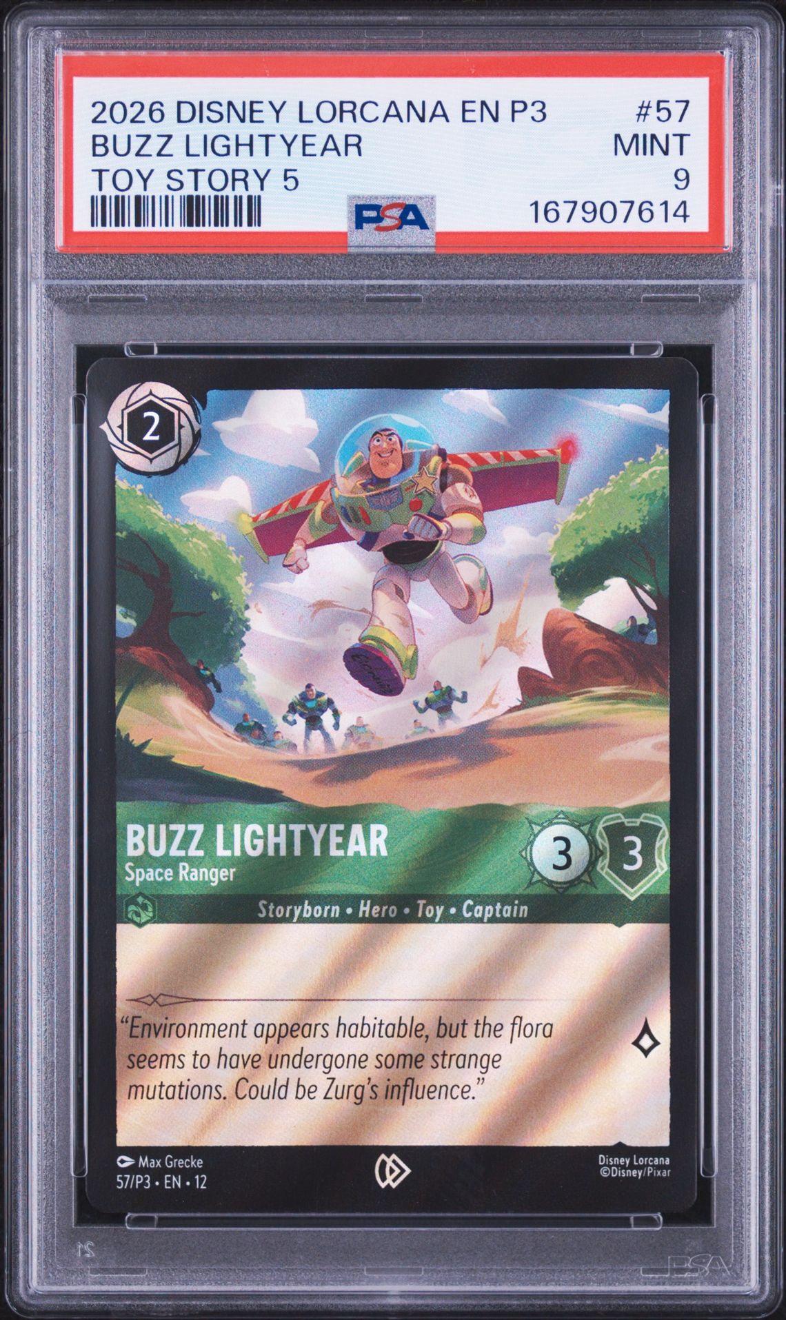 2026 Disney Lorcana En P3-Promo Buzz Lightyear #57 (Toy Story 5) Mint 9 front