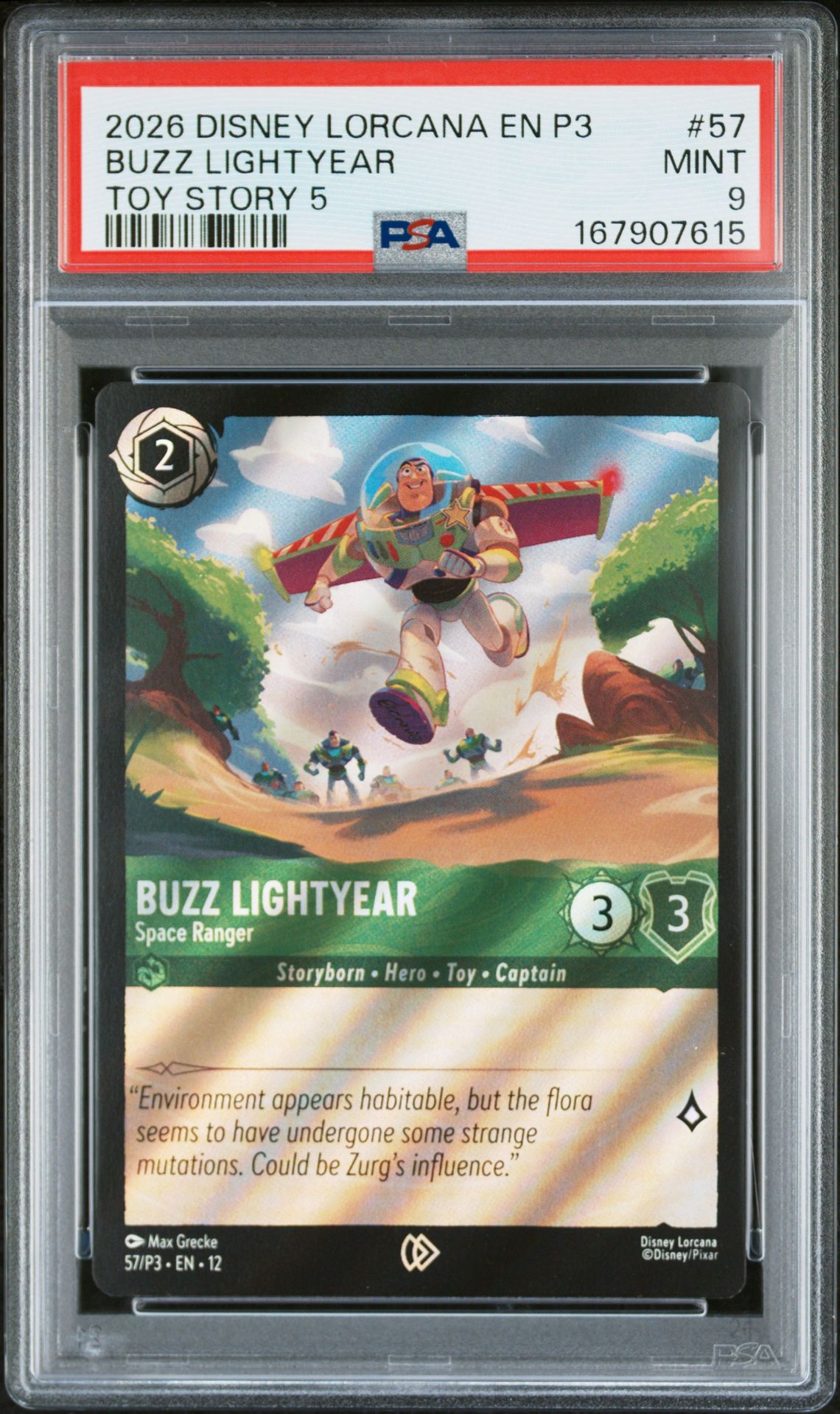 2026 Disney Lorcana En P3-Promo Buzz Lightyear #57 (Toy Story 5) Mint 9 front