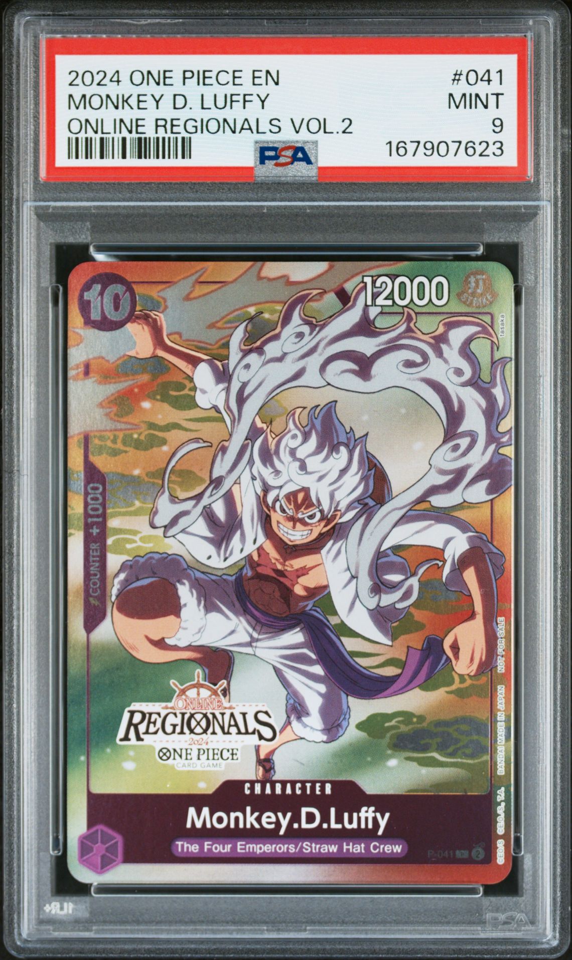 2024 One Piece Online Regionals Pack 2024 Vol.2 Monkey D. Luffy #041 Mint 9 front