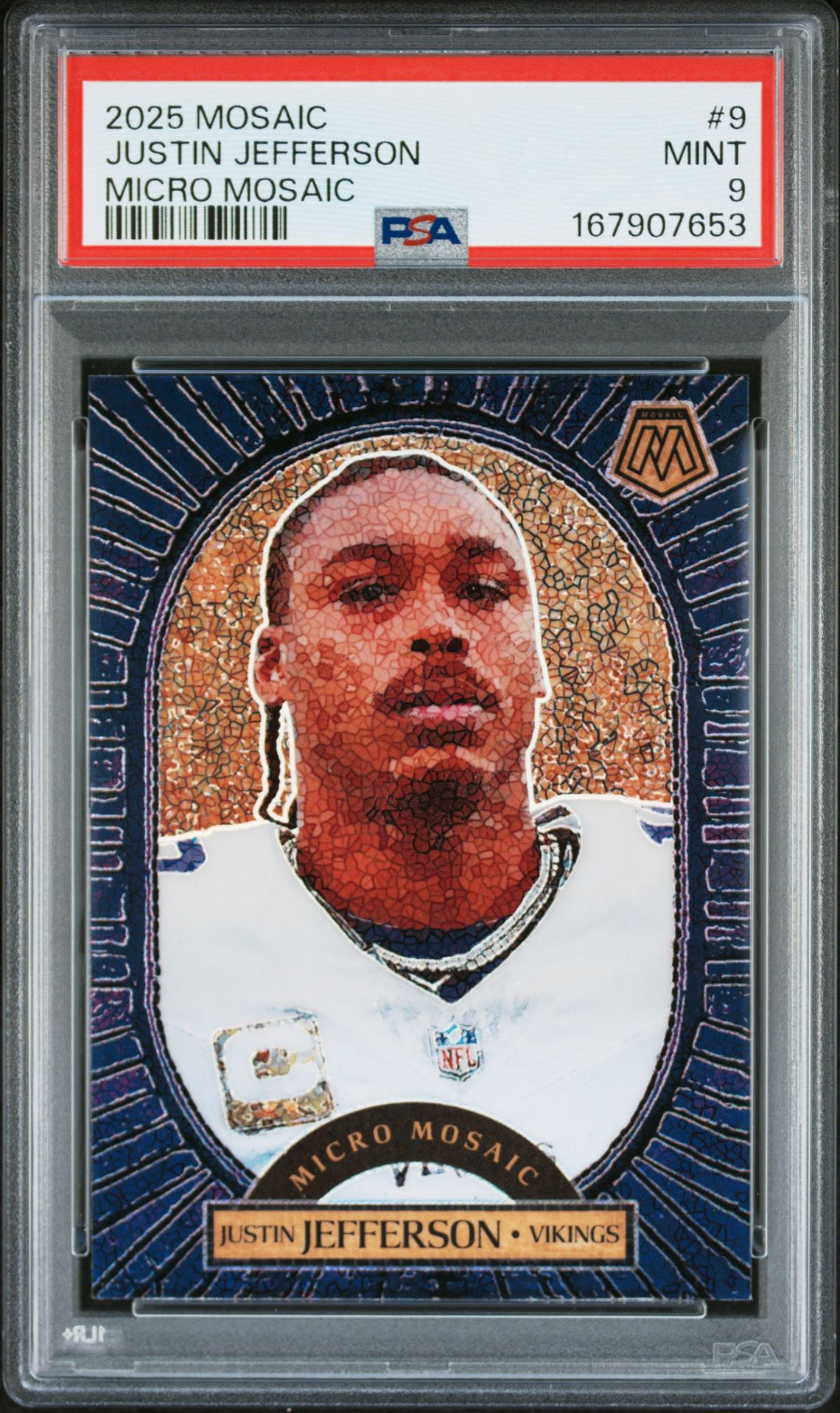 2025 Panini Mosaic Micro Mosaic Justin Jefferson #9 Mint 9 front