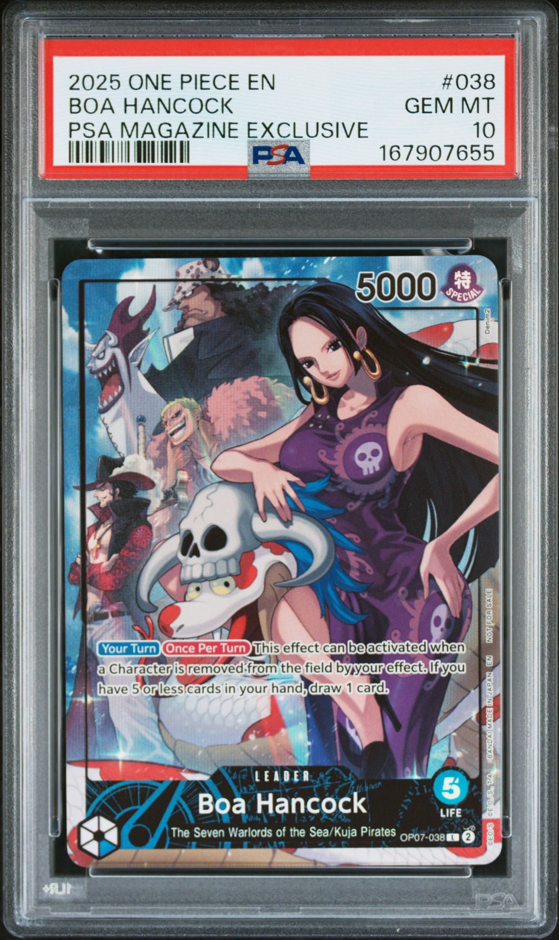 2025 ONE PIECE PROMOS BOA HANCOCK PSA MAGAZINE EXCLUSIVE 038 GEM MT 10 front