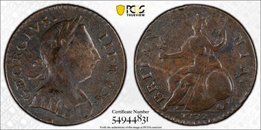 '1772' 1/2P Machin's, Vlack 5-72A VF25BN