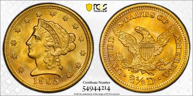 1905 $2.50 MS67+