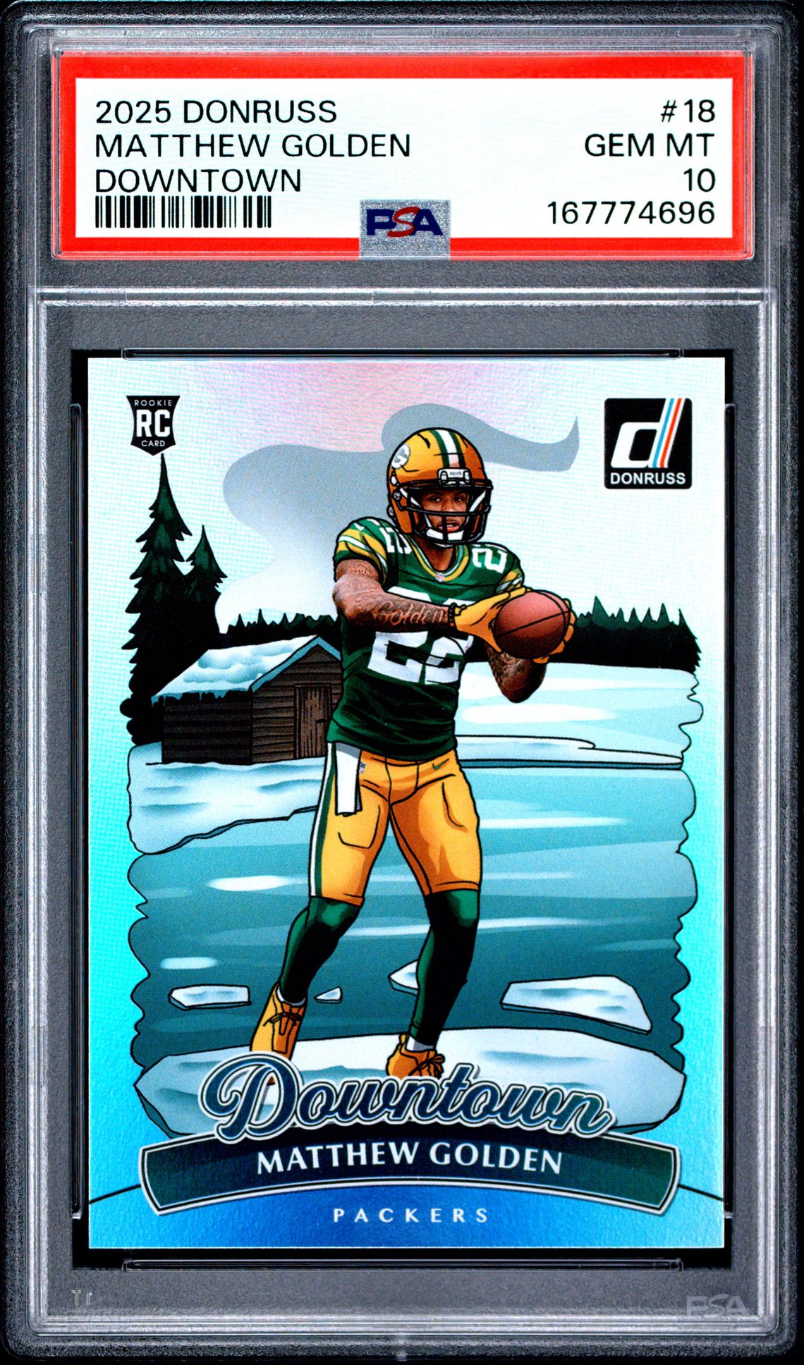 2025 Panini Donruss Downtown Matthew Golden #18 Gem Mt 10 front