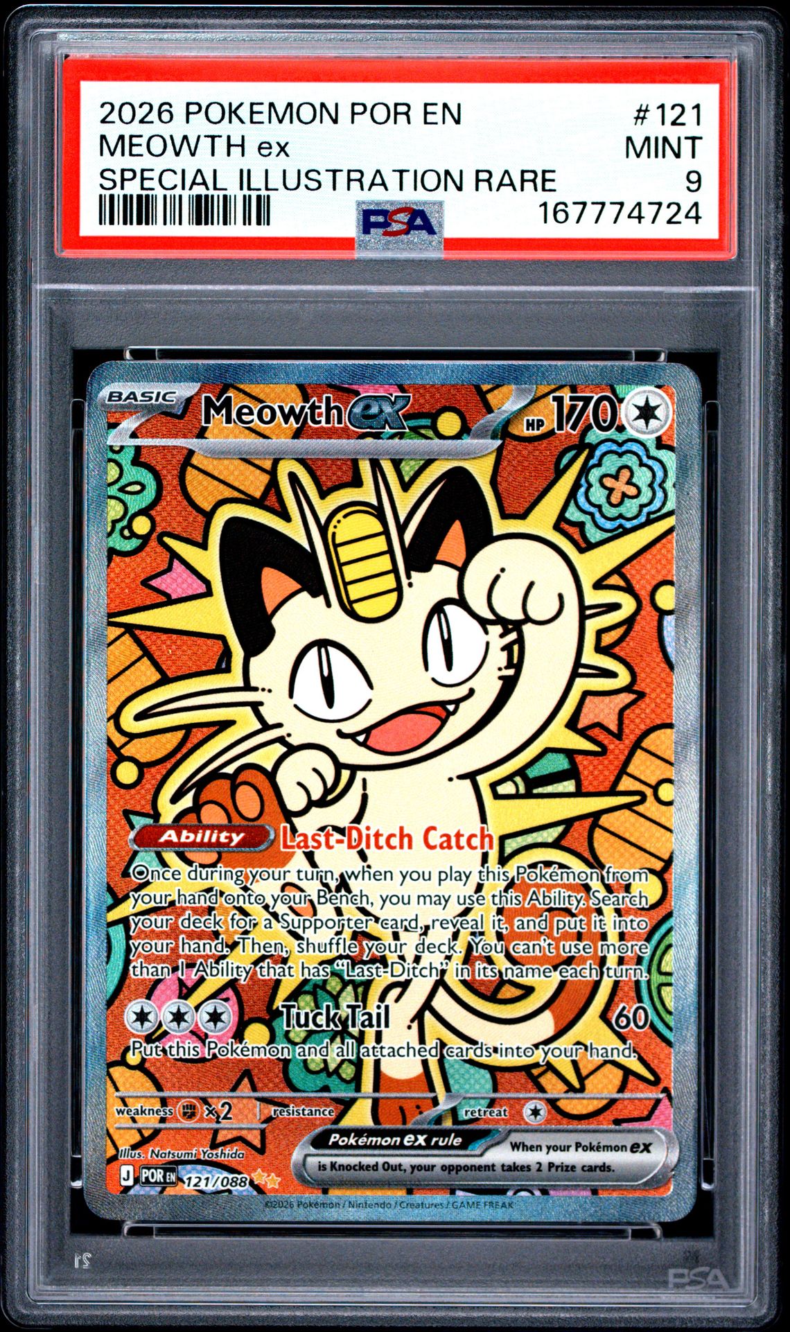 2026 Pokemon Por En-Perfect Order Meowth Ex #121 (Special Illustration Rare) Mint 9 front