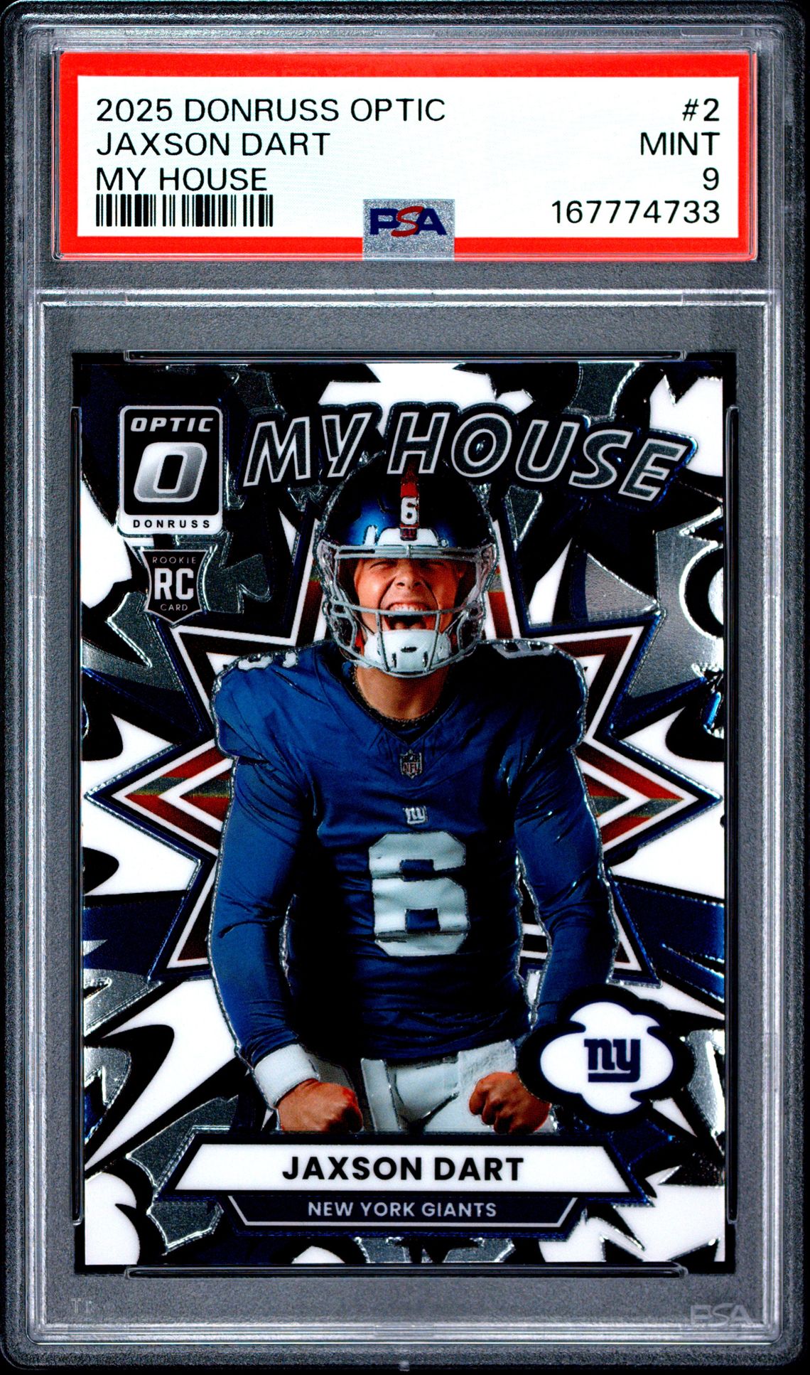 2025 Panini Donruss Optic My House Jaxson Dart #2 Mint 9 front