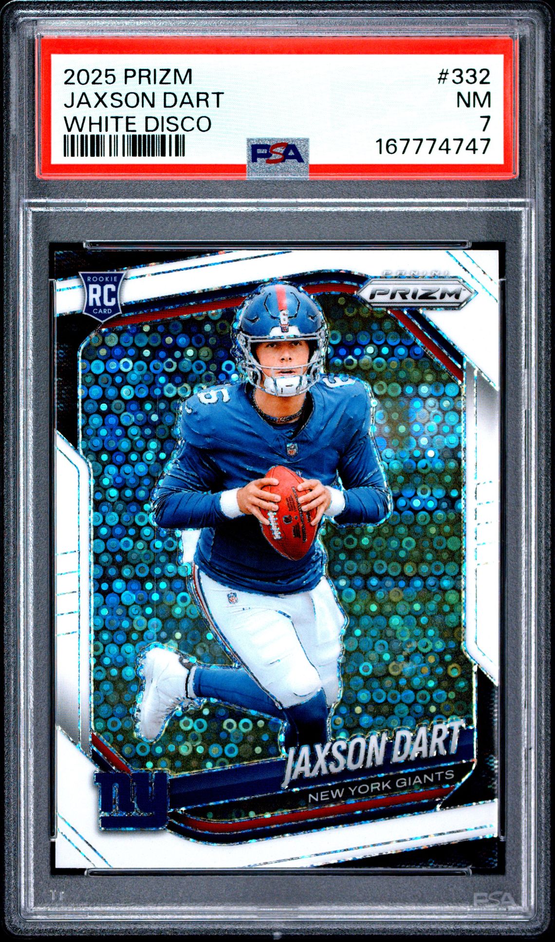 2025 Panini Prizm Jaxson Dart #332 (White Disco) Nm 7 front