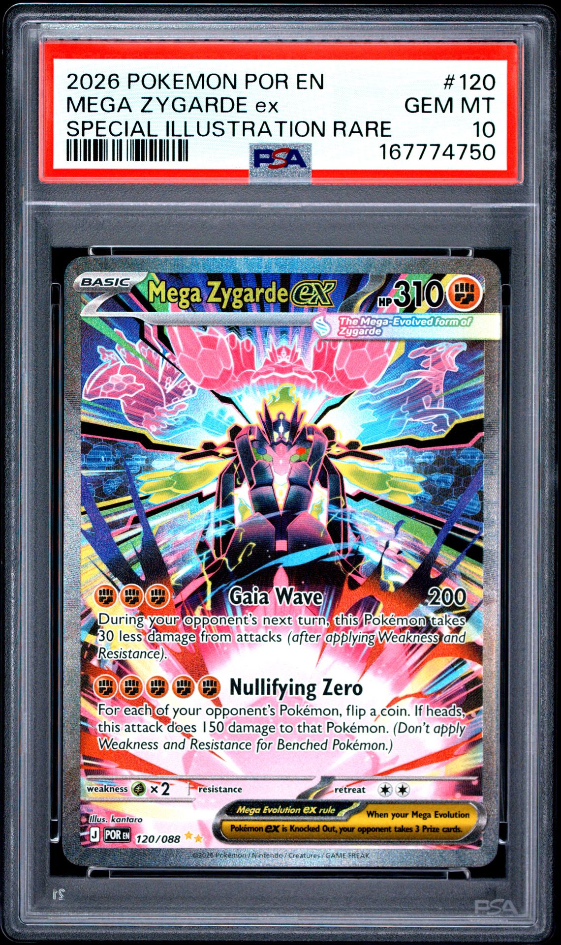 2026 Pokemon Por En-Perfect Order Mega Zygarde Ex #120 (Special Illustration Rare) Gem Mt 10 front