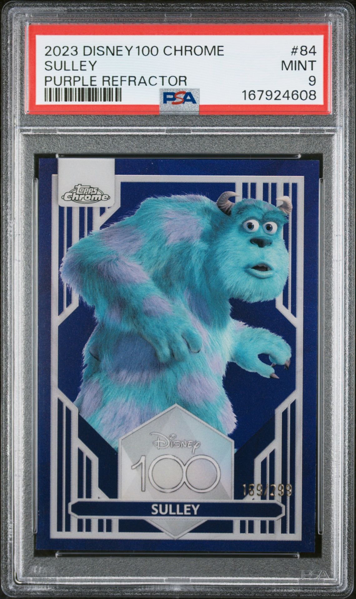 2023 Topps Chrome Disney100 Sulley #84 (Purple Refractor) Mint 9 front