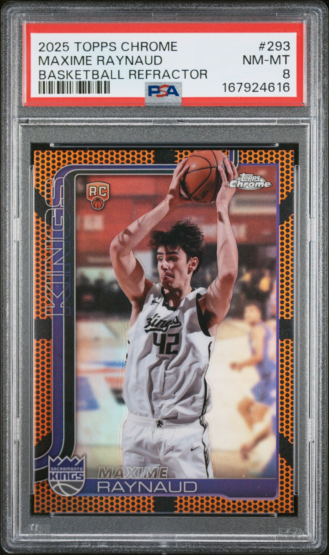 2025 Topps Chrome Maxime Raynaud #293 (Basketball Refractor) Nm-Mt 8 front