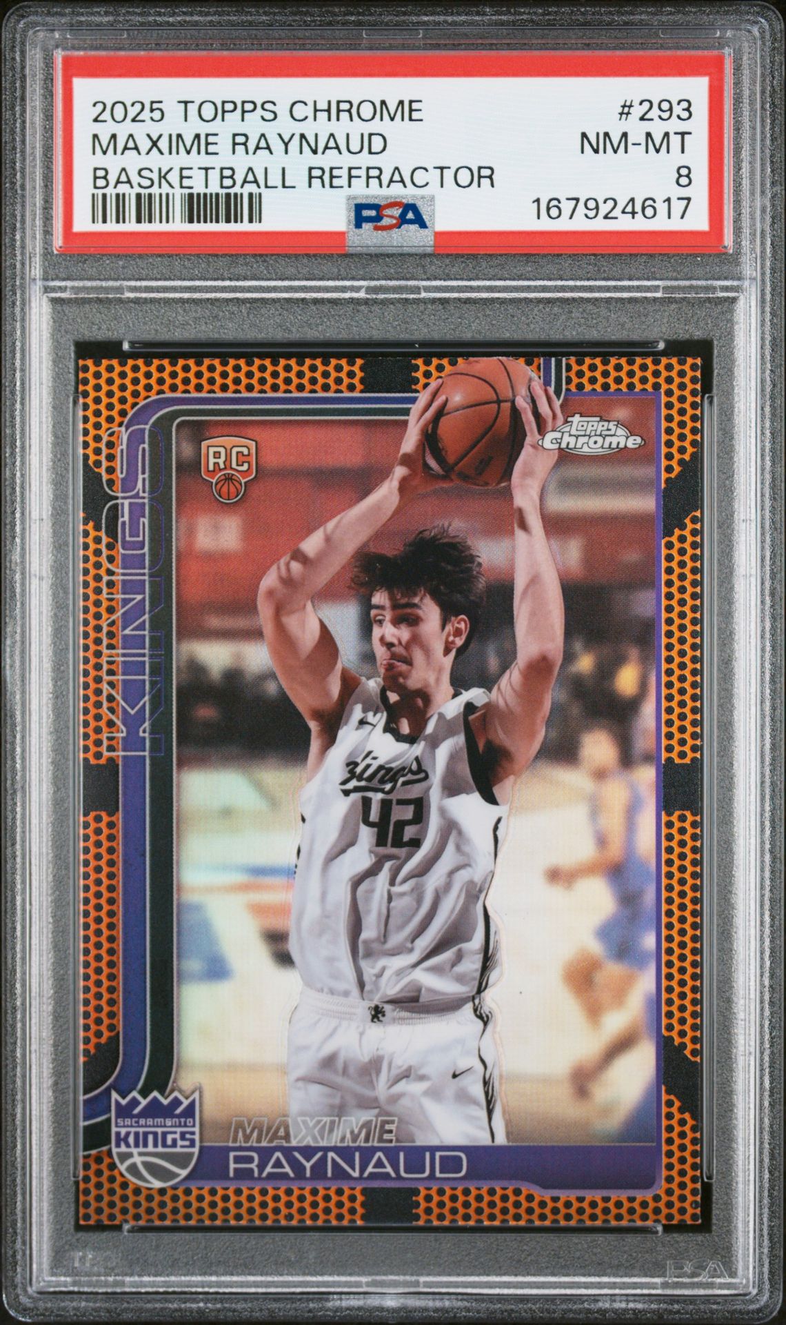 2025 Topps Chrome Maxime Raynaud #293 (Basketball Refractor) Nm-Mt 8 front