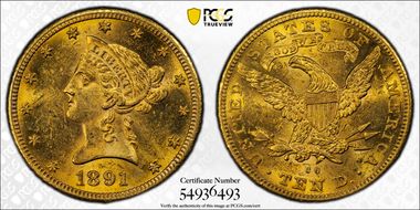 1891-CC $10 MS61