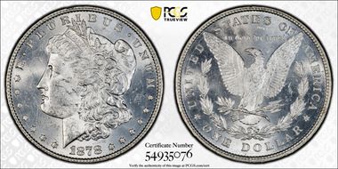 1878 8TF $1 VAM 18, Doubled Date MS61