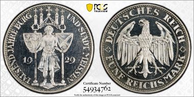1929-E 5 Mk Meissen J-339 PR63