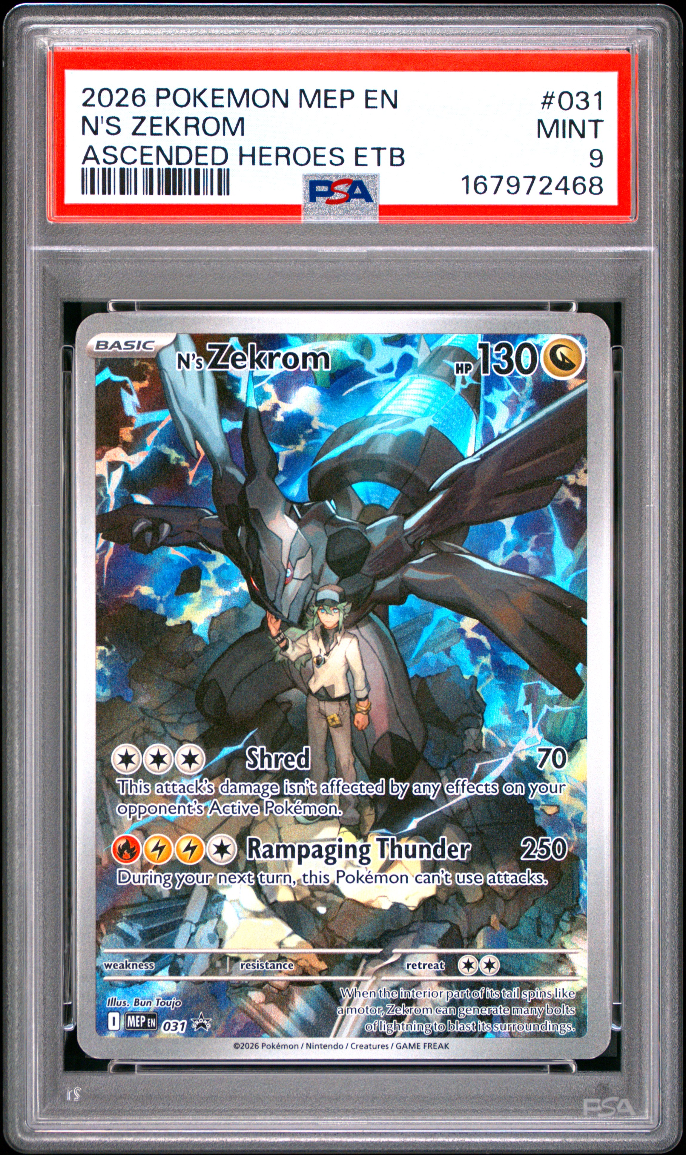 2026 #031 N's Zekrom PSA 9 Mep EN-Me Black Star Promo