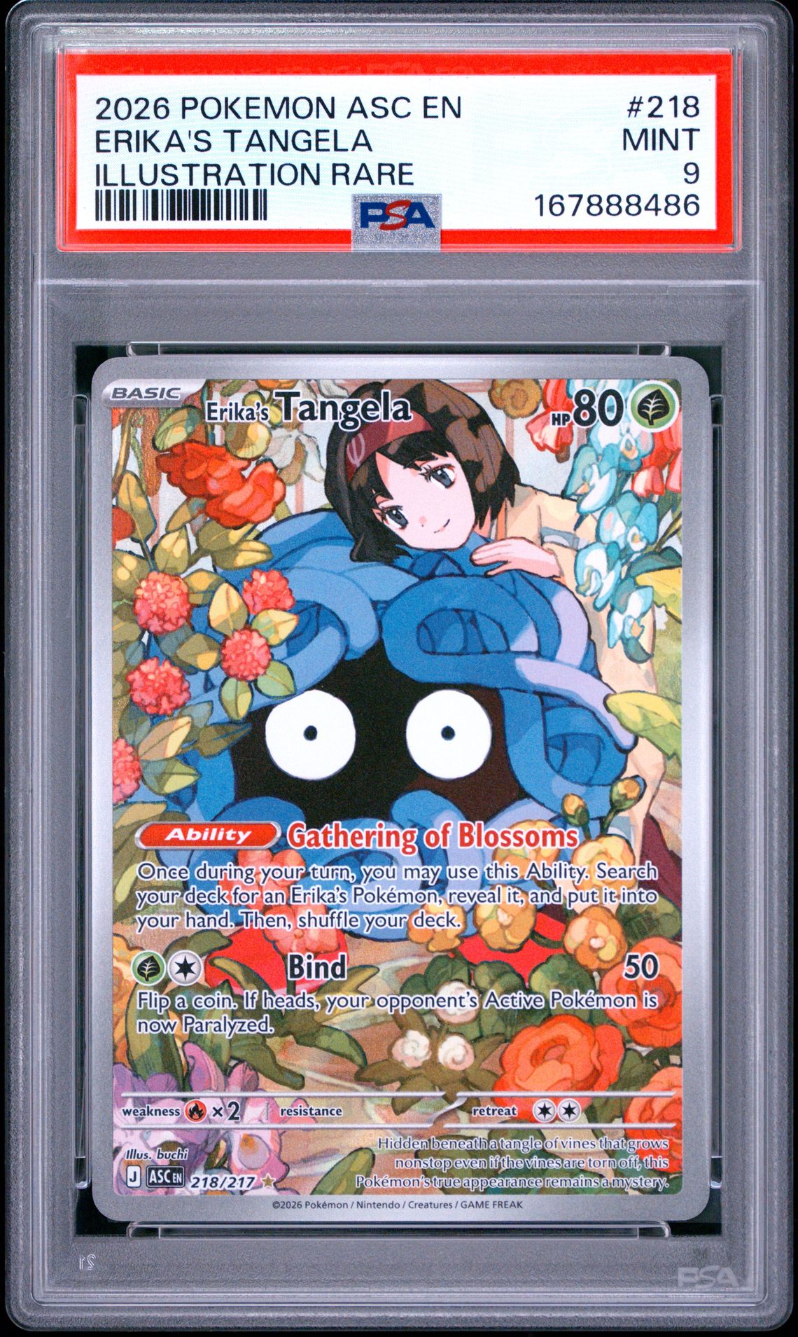 2026 Pokemon Asc En-Ascended Heroes Erika's Tangela #218 (Illustration Rare) Mint 9 front