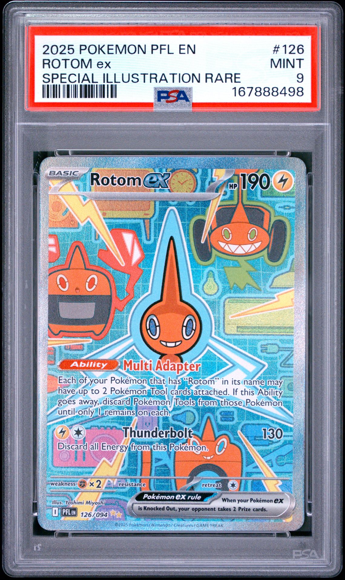 2025 Pokemon Pfl En-Phantasmal Flames Rotom Ex #126 (Special Illustration Rare) Mint 9 front