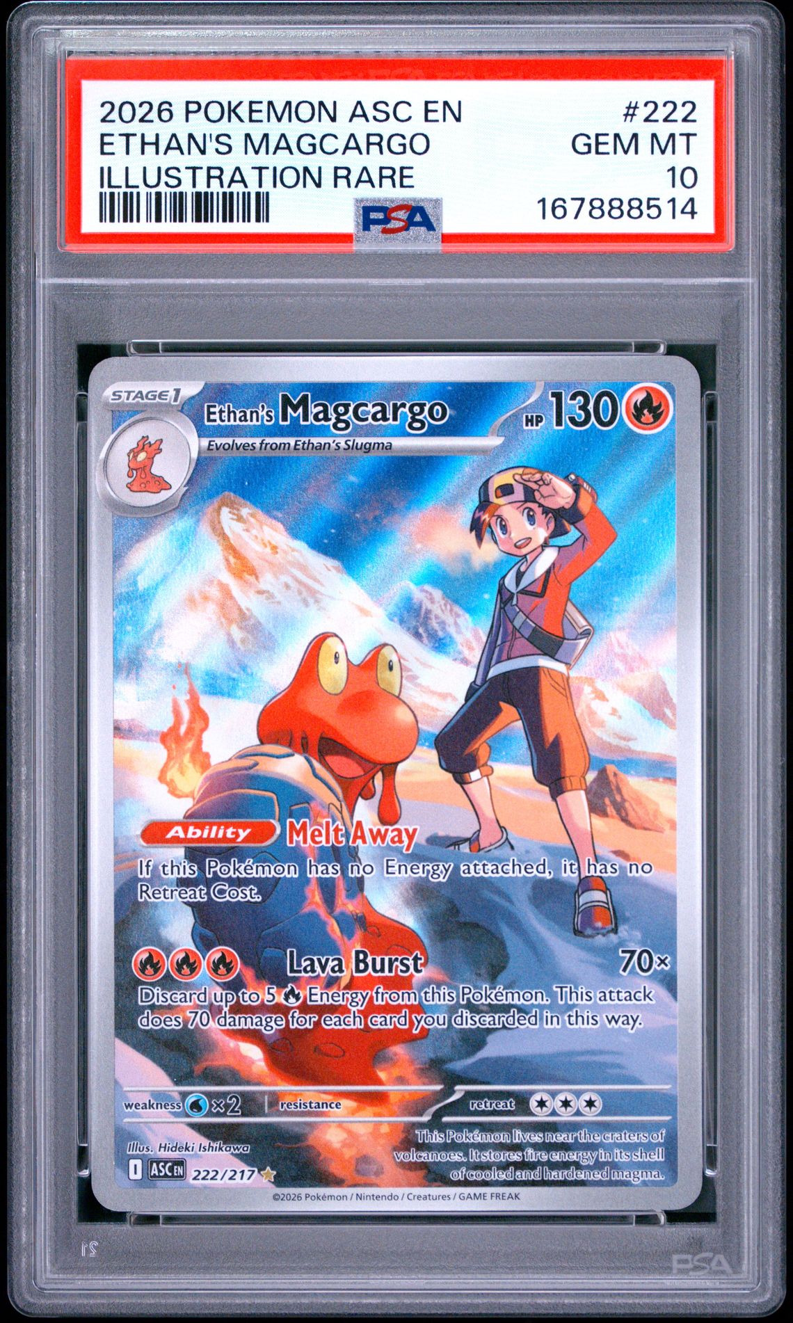 2026 Pokemon Asc En-Ascended Heroes Ethan's Magcargo #222 (Illustration Rare) Gem Mt 10 front