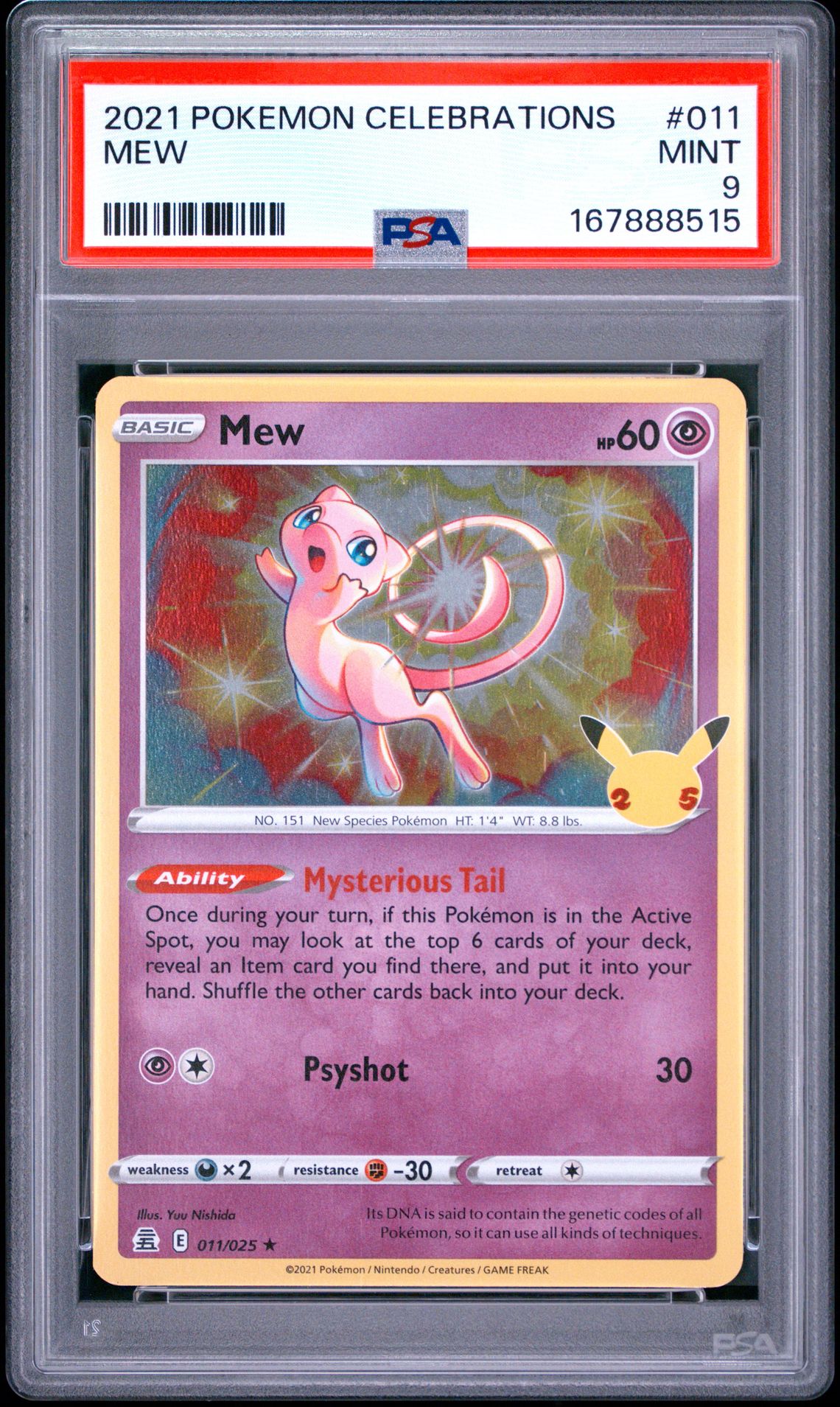 2021 Pokemon Celebrations Mew #011 Mint 9 front