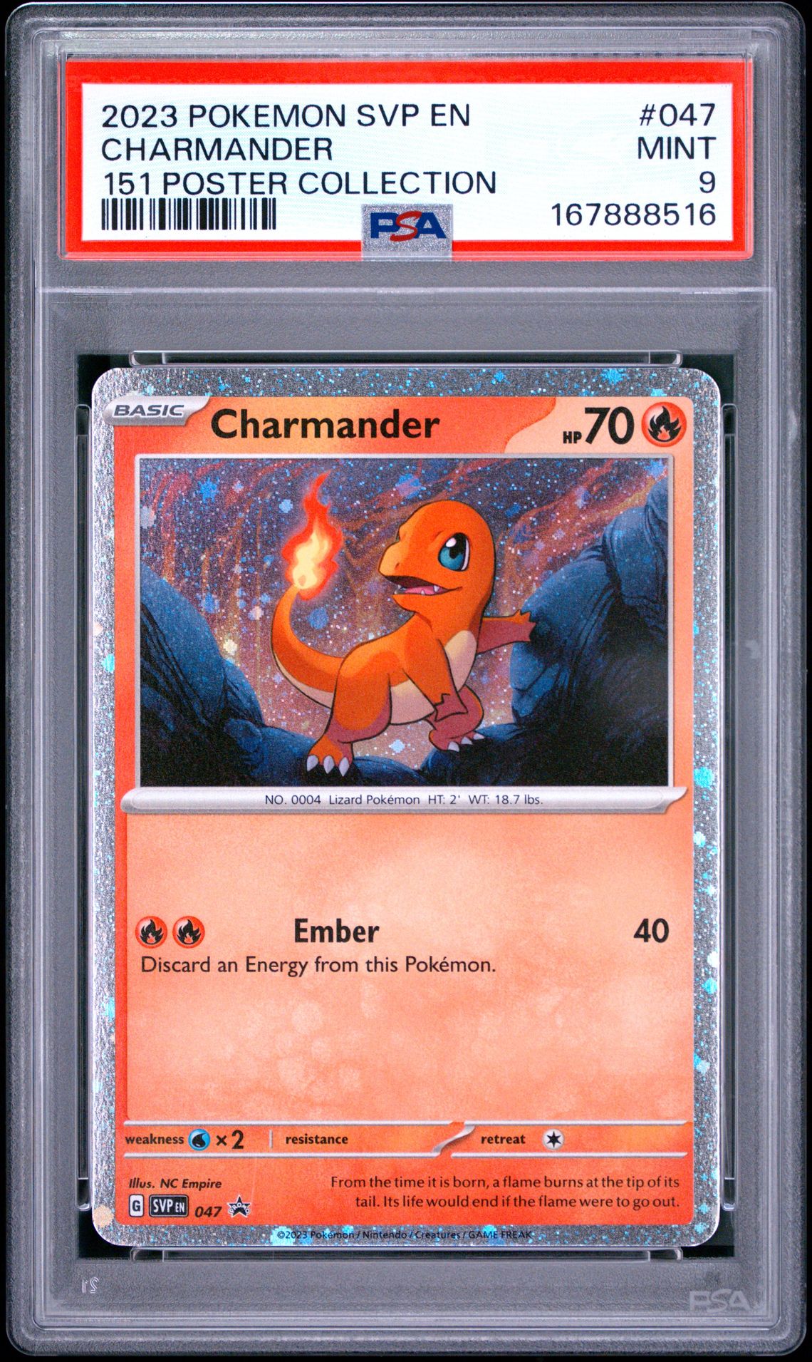 2023 Pokemon Svp En-Sv Black Star Promo Charmander #047 (151 Poster Collection) Mint 9 front