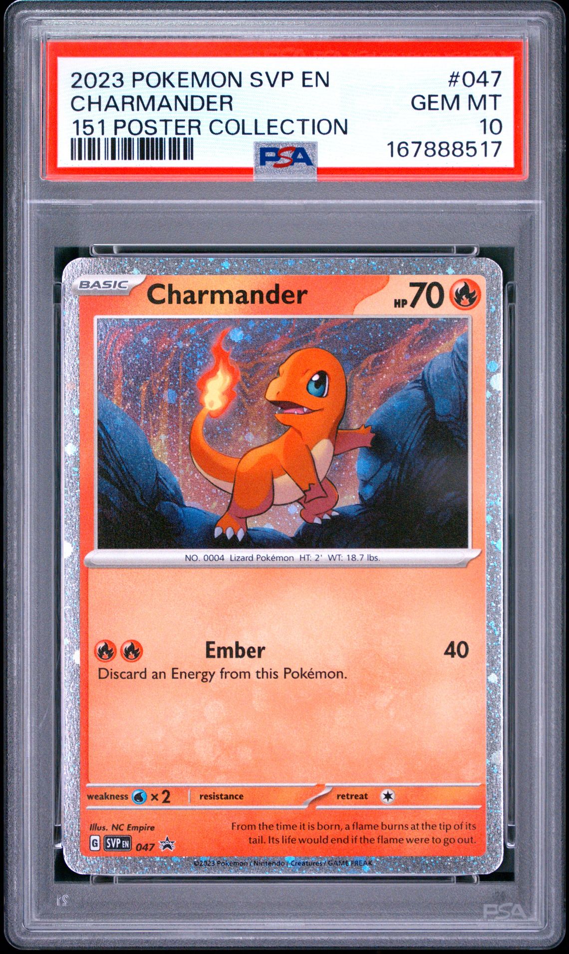 2023 Pokemon Svp En-Sv Black Star Promo Charmander #047 (151 Poster Collection) Gem Mt 10 front