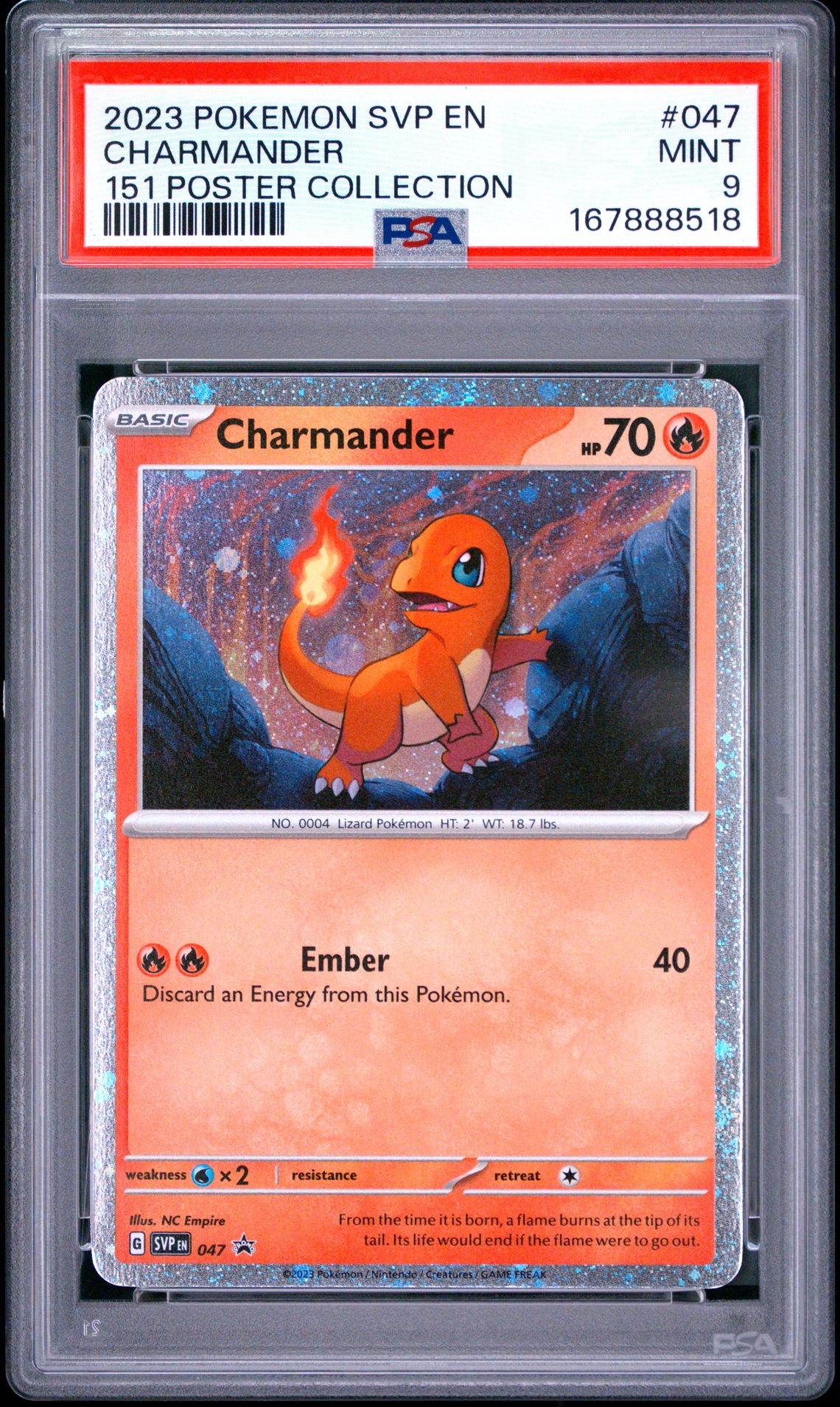 2023 Pokemon Svp En-Sv Black Star Promo Charmander #047 (151 Poster Collection) Mint 9 front
