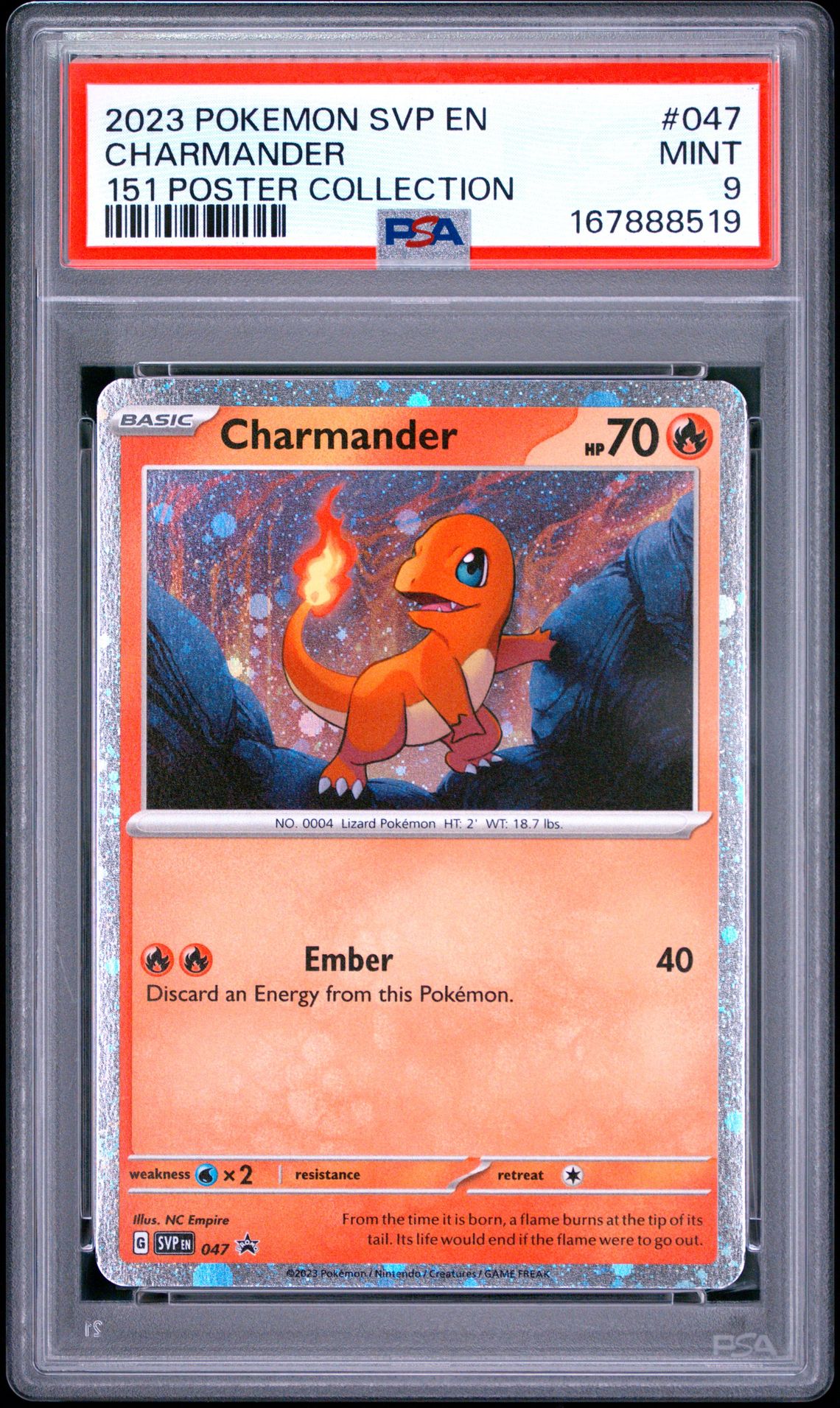 2023 Pokemon Svp En-Sv Black Star Promo Charmander #047 (151 Poster Collection) Mint 9 front