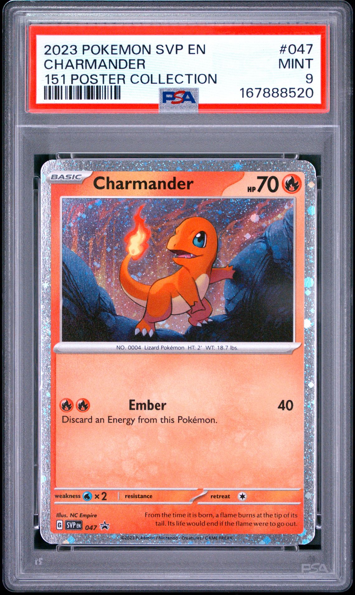 2023 Pokemon Svp En-Sv Black Star Promo Charmander #047 (151 Poster Collection) Mint 9 front