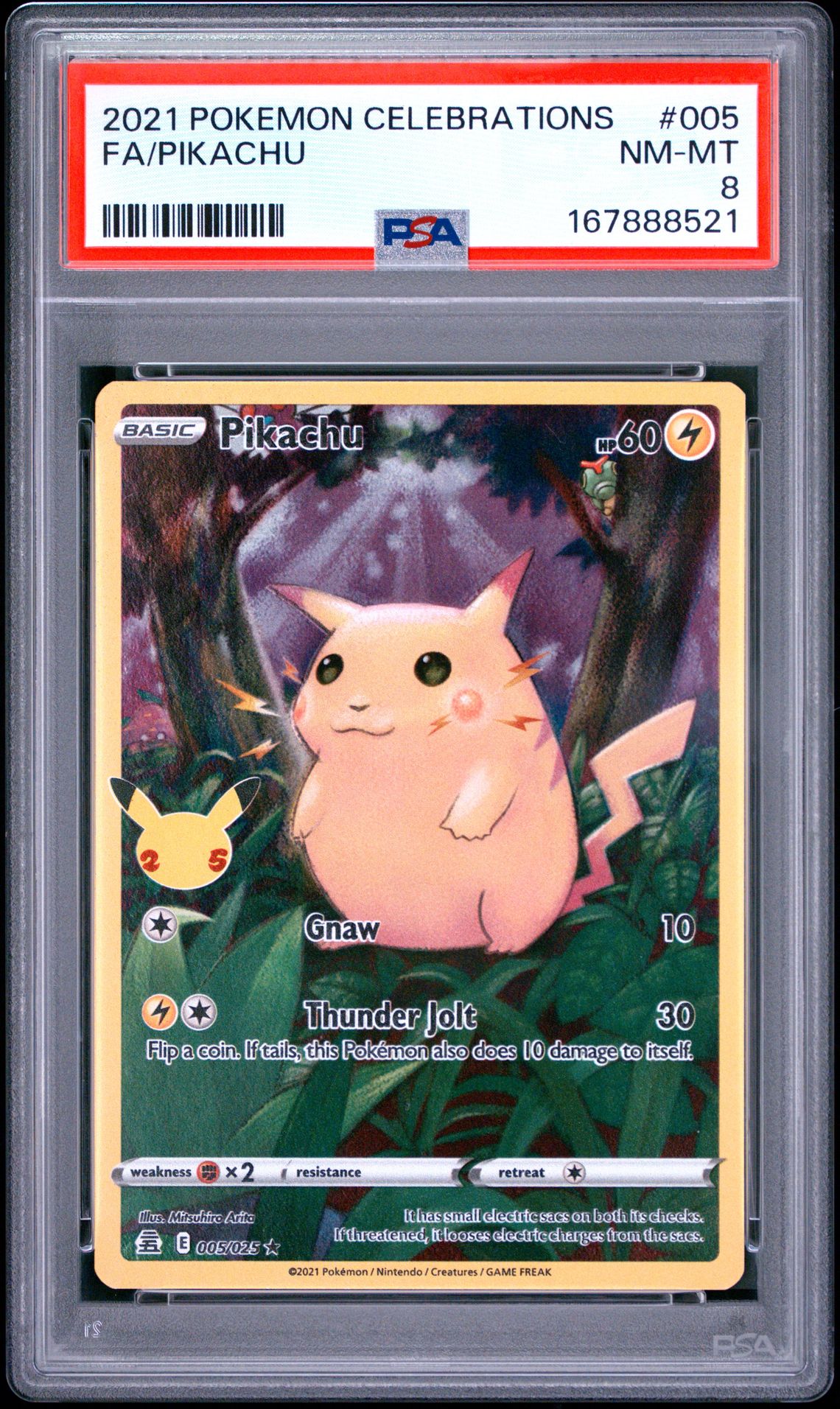 2021 Pokemon Celebrations Fa/Pikachu #005 Nm-Mt 8 front