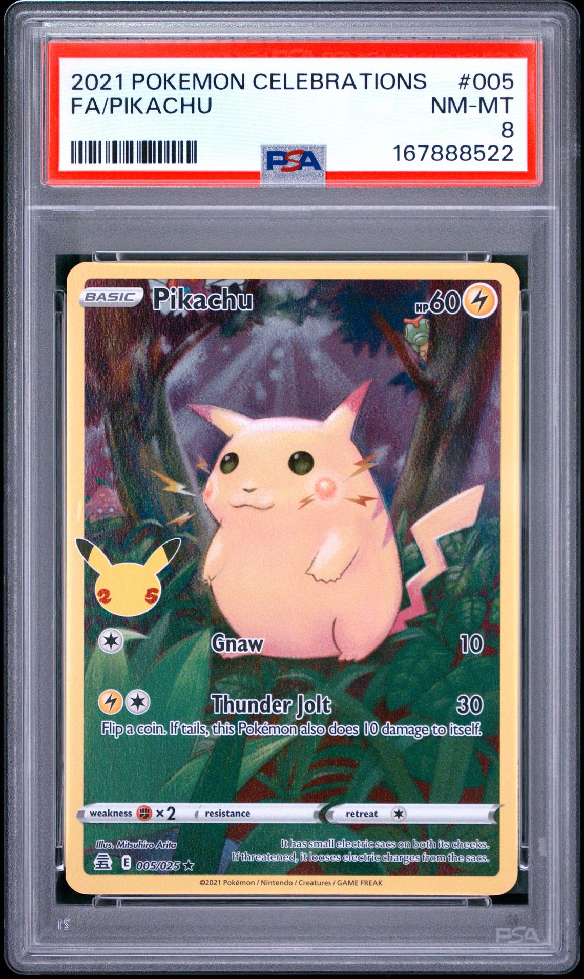 2021 Pokemon Celebrations Fa/Pikachu #005 Nm-Mt 8 front