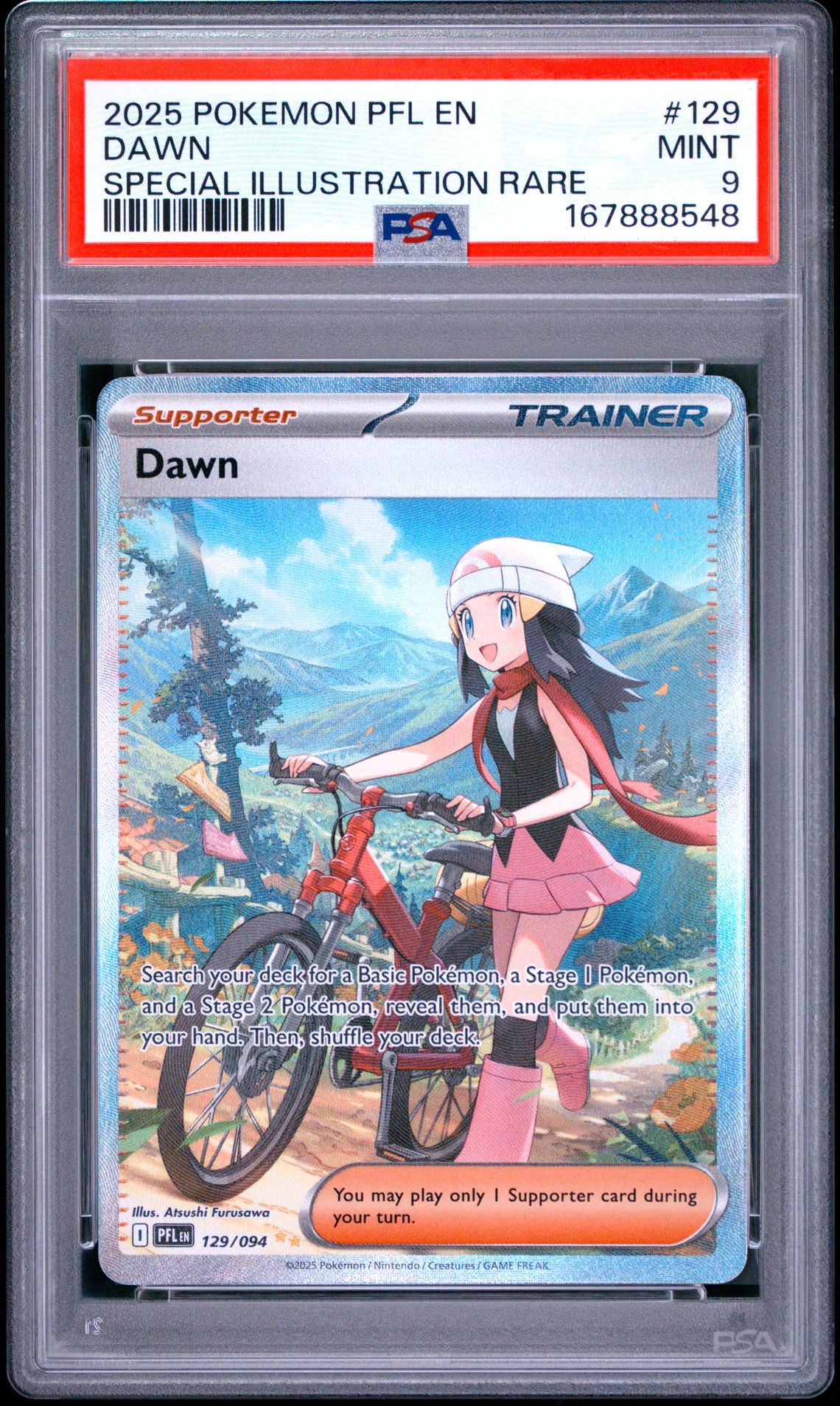 2025 Pokemon Pfl En-Phantasmal Flames Dawn #129 (Special Illustration Rare) Mint 9 front
